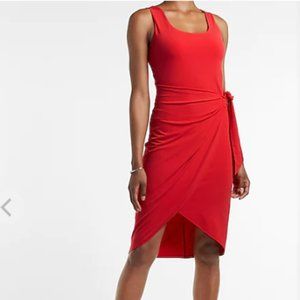 BNWT Express Square Neck Wrap Sheath Dress size XL tomato red